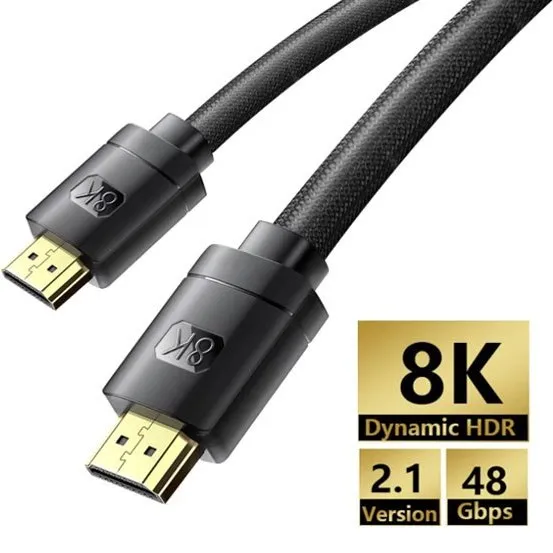 بررسی کابل HDMI بیسوس Baseus High Definition Series 8K HDMI 2.1 Cable CAKGQ-J01 طول ۱ متر