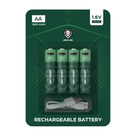 پک ۴ عددی باتری قلمی شارژی گرین لاین Green Lion AA Rechargeable Battery