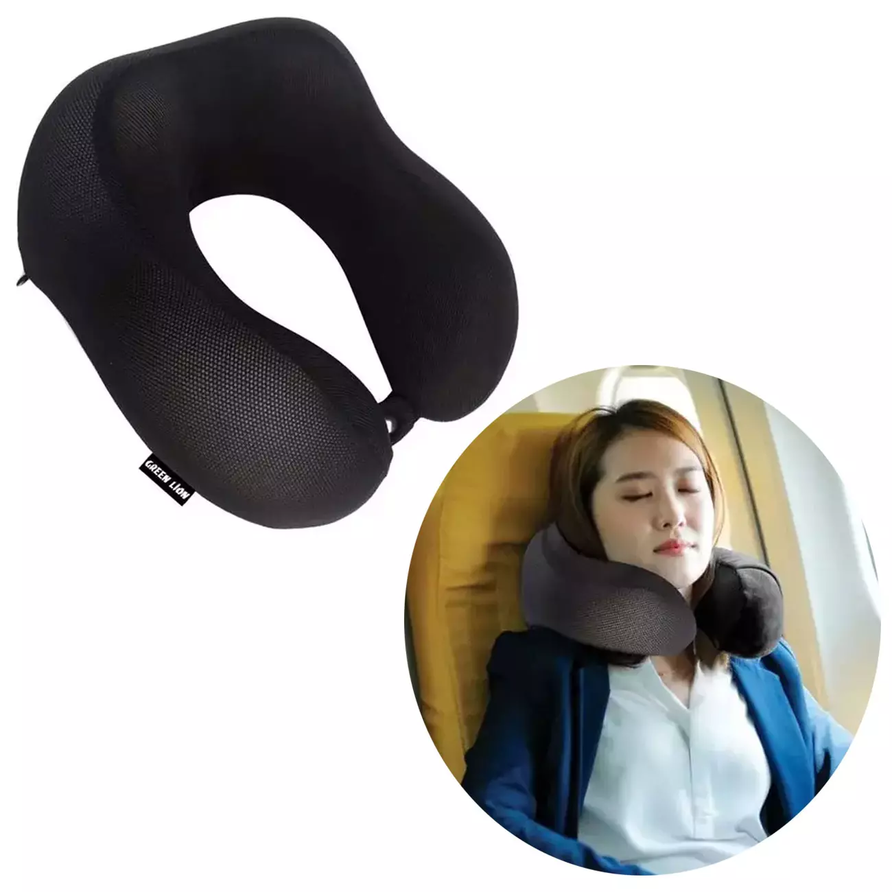 بالشت طبی پشت گردن گرین لاین Green Lion Memory Foam Neck Pillow GNMEFMNECKBK