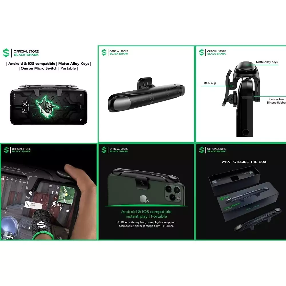 بررسی دسته بازی انگشتی موبایل شیائومی مدل XIAOMI BLACK SHARK GAME TRIGGERS HGK01