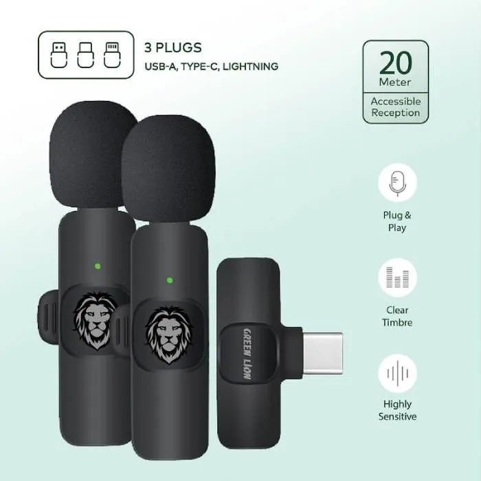 بررسی میکروفون بی سیم گرین لاین مدل ۳IN1 WIRELESS MICHROPHONE GREEN LION