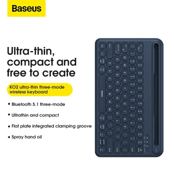 بررسی کیبورد بلوتوث بیسوس Baseus K02 Wireless Keyboard B00955500112-00 مخصوص تبلت