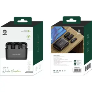 میکروفون بی سیم Type C گرین لاین Green Lion 2 in 1 Wireless Microphone دارای ۲ فرستنده