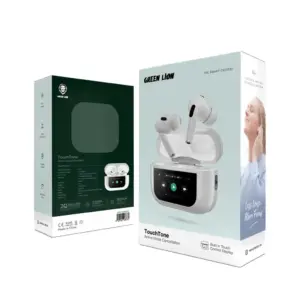 هندزفری بلوتوث گرین لاین Green Lion TouchTone Lite ANC GNTCHTLITWH دارای صفحه نمایش لمسی