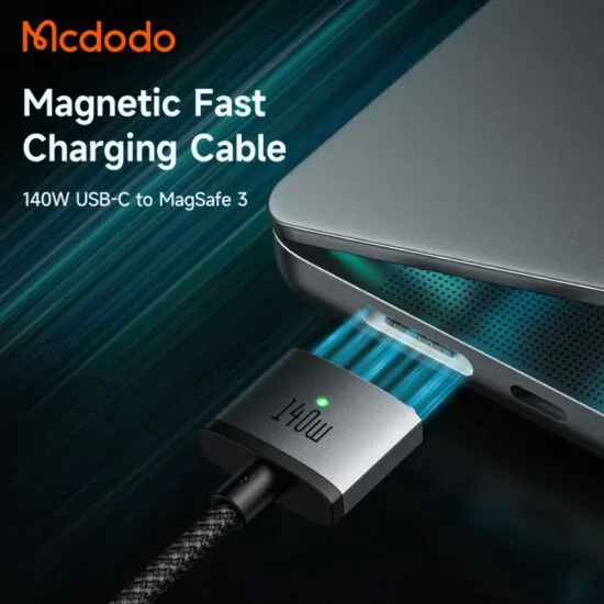 بررسی کابل شارژر مگ سیف مک بوک مک دودو Mcdodo CA-1470 طول ۲ متر توان ۱۴۰ وات