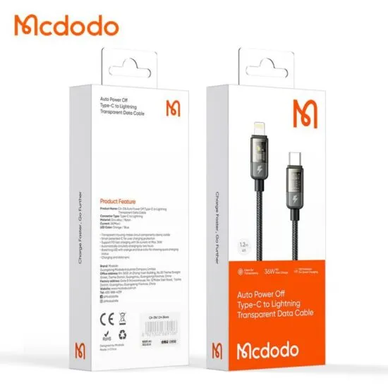 بررسی کابل لایتنینگ به Type C مک دودو Mcdodo CA-3600 طول ۱.۲ متر توان ۳۶ وات