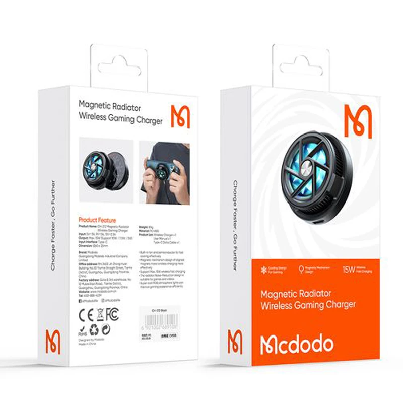 بررسی شارژر وایرلس مگنتی و فن گیمینگ موبایل مک دودو Mcdodo CH-2120 توان ۱۵ وات