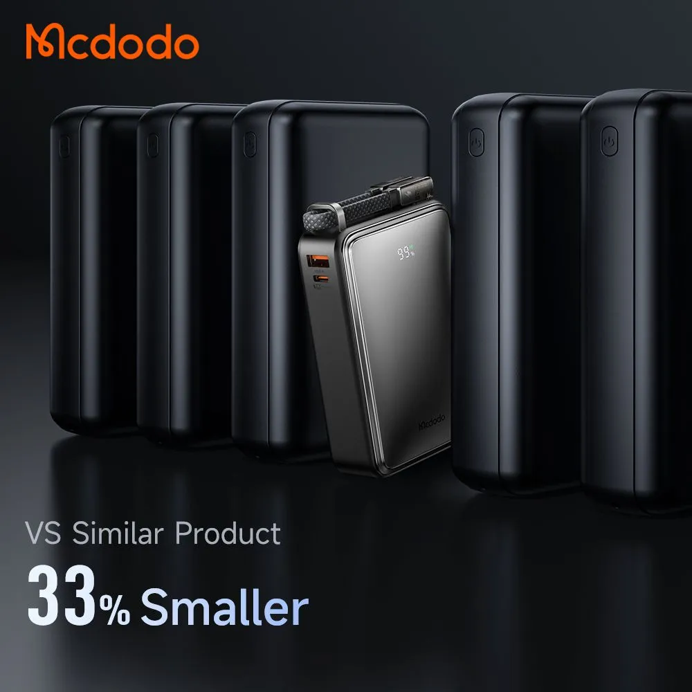 بررسی پاوربانک ۲۰۰۰۰ مک دودو Mcdodo MC-433 توان ۶۷ وات همراه با کابل