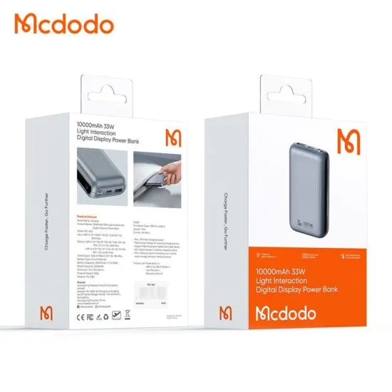 بررسی پاوربانک ۱۰۰۰۰ میلی آمپر مک دودو مدل Mcdodo MC-4530 توان ۳۳ وات