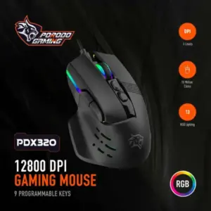 موس سیمی گیمینگ پرودو Porodo PDX320 Gaming Wired Mouse