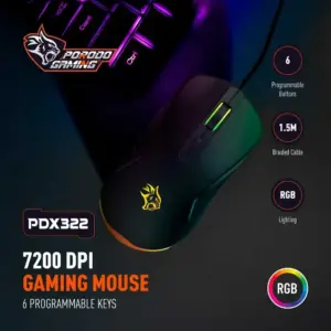 ماوس سیمی گیمینگ پرودو Porodo PDX322 Gaming Wired Mouse