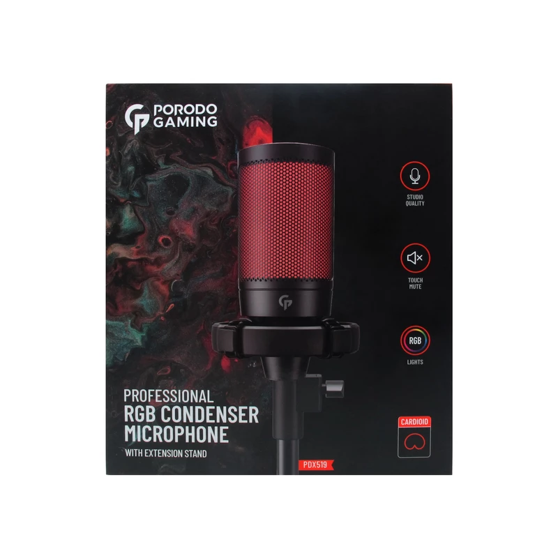 بررسی میکروفون گیمینگ پرودو Porodo RGB Condenser Microphone PDX519