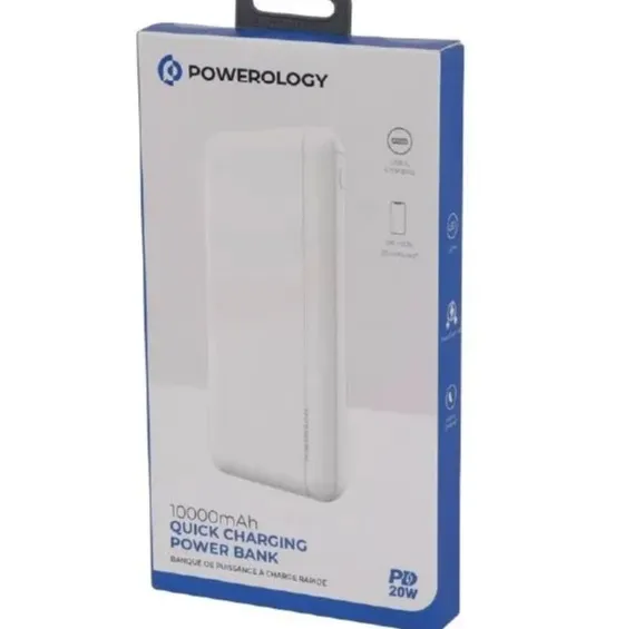 بررسی پاوربانک ۱۰۰۰۰میلی آمپر پاورولوژی Powerology Quick Charging PPBCHA14 توان ۲۰ وات