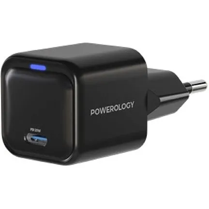 شارژر دیواری پاورولوژی Powerology Ultra-Compact GaN Charger PWCUQC015 توان ۲۰ وات