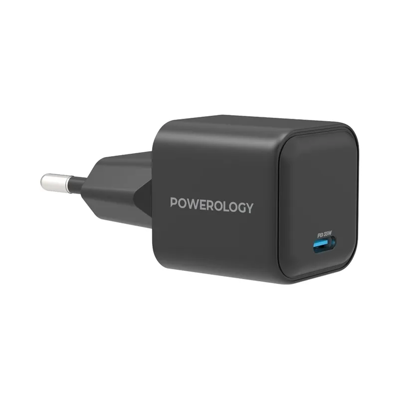 بررسی شارژر دیواری پاورولوژی Powerology Ultra-Quick GaN Charger P35WSPCEU توان ۳۵ وات