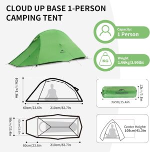 چادر یک نفره کوهنوردی Cloud Up Base 1 نیچرهایک مدل CNK2450WS032 اورجینال